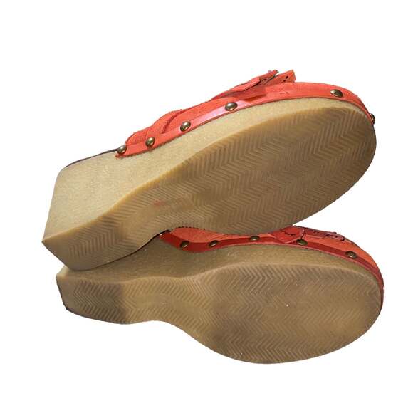 Tommy Girl Chunky y2k western mule clogs leather upper rubber sole suede size 8 - Picture 3 of 9